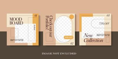 Trendy editable Instagram feed templates for fashion sale. Editable Post Template Social Media Banners for Digital Marketing vector