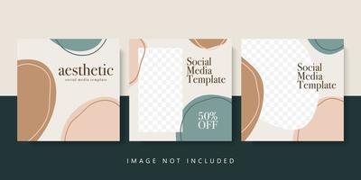 Social media template. Trendy editable social media post template. Social media square banner template for business promotion vector