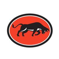 Bull Attacking Charging Oval Retro vector