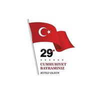 29 ekim turkish republic day banner template vector