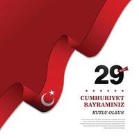 29 ekim turkish republic day banner concept vector