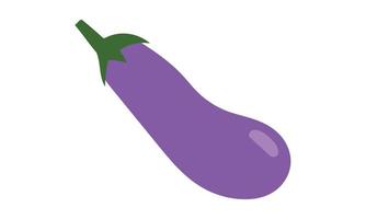 Simple eggplant clipart vector illustration isolated on white background. Purple eggplant cartoon style. Aubergine sign icon. Organic food, vegetables and restaurant concept