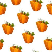 calabazas de patrones sin fisuras para papel tapiz, diseño de juegos. ilustración vectorial fondo vegetal de halloween para diseño gráfico. vector