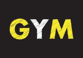 GYM writing text on black chalkboard. vector illustration