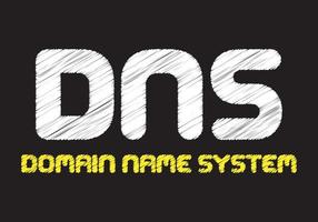 DNS DOMAIN NAME SYSTEM writing text on black chalkboard. vector illustration