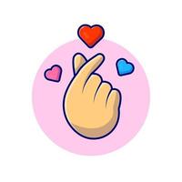 Hand Sign Love Cartoon Vector Icon Illustration. People  Holiday Icon Concept Isolated Premium Vector. Flat  Cartoon Style