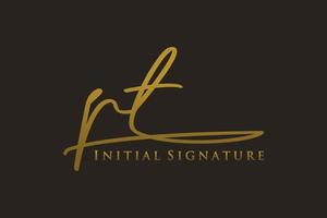 Initial PT Letter Signature Logo Template elegant design logo. Hand drawn Calligraphy lettering Vector illustration.