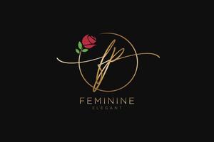 monograma de belleza de logotipo femenino inicial fp y diseño de logotipo elegante, logotipo de escritura a mano de firma inicial, boda, moda, floral y botánica con plantilla creativa. vector
