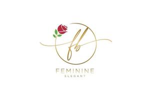 initial FB Feminine logo beauty monogram and elegant logo design, handwriting logo of initial signature, wedding, fashion, floral and botanical with creative template. vector