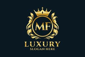 Initial MF Letter Royal Luxury Logo template in vector art for luxurious branding projects and other vector illustration.