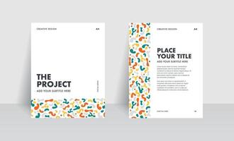 Colorful abstract presentation vector A4 vertical orientation front page. Corporate report cover abstract shapes. Company identity brochure template.