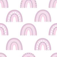 Cute seamless pattern with boho rainbows, nursery decor, print for baby clothes, wallpaper. Vector illustration in flat style