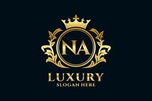 Initial NA Letter Royal Luxury Logo template in vector art for luxurious branding projects and other vector illustration.