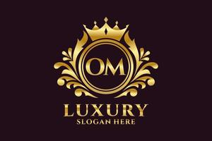 Initial OM Letter Royal Luxury Logo template in vector art for luxurious branding projects and other vector illustration.