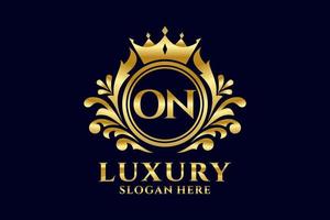 Initial ON Letter Royal Luxury Logo template in vector art for luxurious branding projects and other vector illustration.