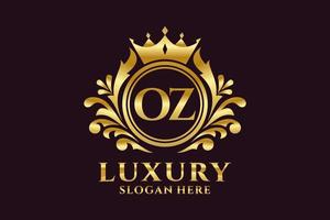 Initial OZ Letter Royal Luxury Logo template in vector art for luxurious branding projects and other vector illustration.