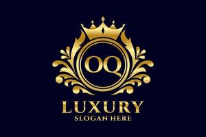 Initial OQ Letter Royal Luxury Logo template in vector art for luxurious branding projects and other vector illustration.