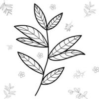 Hand drawn tree branches and leaves. vector graphic design ornament