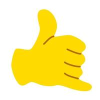 yellow hand showing symbol vector