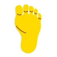 One side of the yellow sole of the foot vector