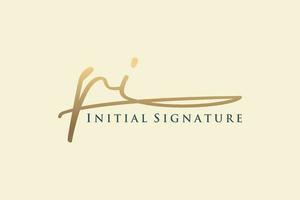 Initial PI Letter Signature Logo Template elegant design logo. Hand drawn Calligraphy lettering Vector illustration.