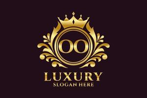 Initial OO Letter Royal Luxury Logo template in vector art for luxurious branding projects and other vector illustration.