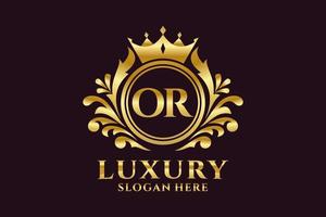 Initial OR Letter Royal Luxury Logo template in vector art for luxurious branding projects and other vector illustration.