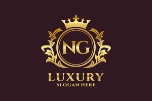 Initial NG Letter Royal Luxury Logo template in vector art for luxurious branding projects and other vector illustration.