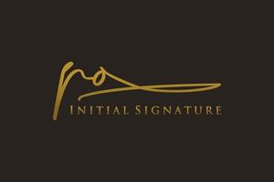 Initial PO Letter Signature Logo Template elegant design logo. Hand drawn Calligraphy lettering Vector illustration.