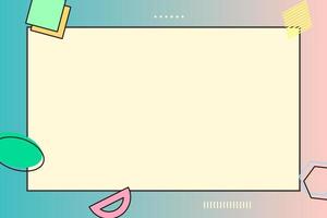 paper note with memphis element and gradient background vector