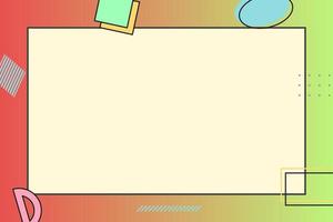 paper note with memphis element and gradient background vector