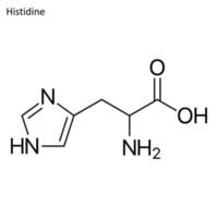 fórmula esquelética de histidina vector