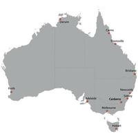 mapa detallado de australia vector