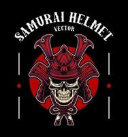 Ilustración de vector de máscara de samurai japonés
