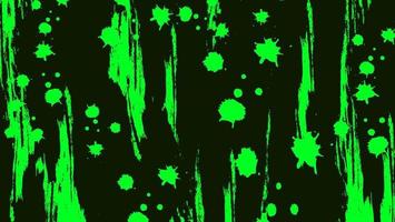 Abstract Bright Green Ink Grunge Texture In Black Background vector