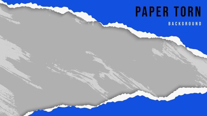 Minimal Blue Paper Ripped In Dirty Grunge Wall Background