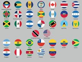 Vector illustration of different countries flags set