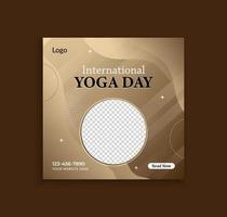 International yoga day social media post template layout vector