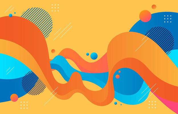 Dynamic Geometric Background with Orange and Blue Color Scheme
