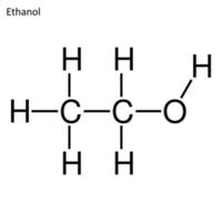 fórmula esquelética de etanol vector