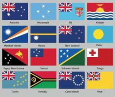 Vector illustration of different countries flags set