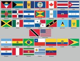 Vector illustration of different countries flags set