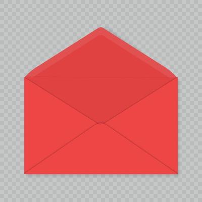 mail envelope template over transparent background. Greeting card template