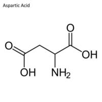 fórmula esquelética del ácido aspártico vector