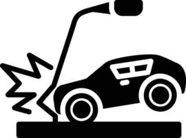 icono de glifo de coche de accidente vector