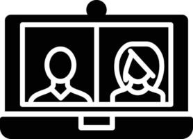 Conference Video Call Glyph Icon vector