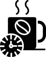 icono de glifo de tiempo de café vector