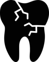 Demage Tooth Glyph Icon vector