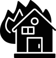 House Burning Glyph Icon vector