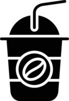 Ice Coffee Glyph Icon vector